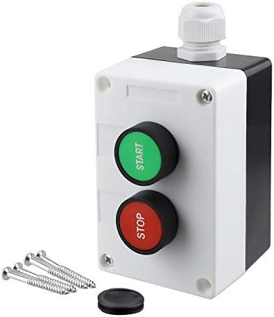 Nxtop AC 660V 10A Momentary Start/Stop Red Green Sign NO NC Push Button Switch Station HB2-Start/Stop-Box