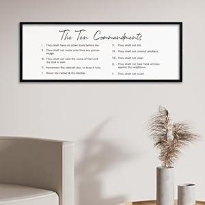 comurdyo Be Still and Know That I am God Sign Wall Decor 40"x15" Psalm 46:10 Scripture Christian Inspirational Wooden Framed Wall Hanging Art (Black)