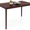 Giantex Dining Table for 4, Rectangular Kitchen Table, Mid Century Modern Dining Table with Rubber Wood Legs, 48 Inch Dinette Table for Kitchen, Dining Room, Living Room, Apartment, Brown