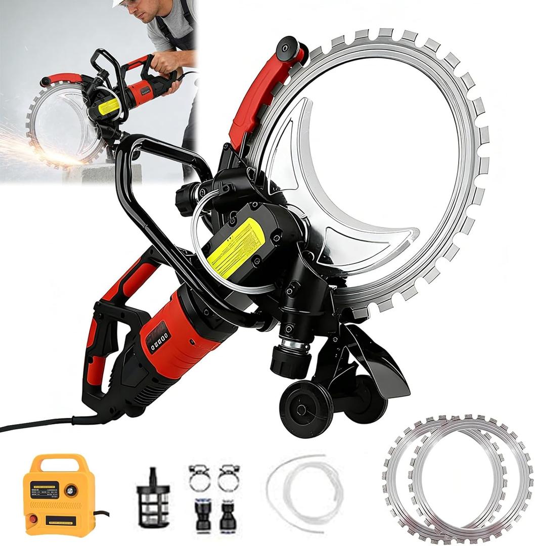 16" Concrete Ring Saw, 9500W Toroidal Electric Concrete Saw Cutting Machine, Wet Cutting System, Max Cutting Depth 11.8" Electric Ring Cutter For Brick, Concrete, Marble And Rebar(9500W)