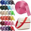 24 Rolls Cotton Webbing Strap - 1 Inch x 3.3 Yard Heavy Duty Webbing Straps, 24 Color Polyester Weaving for DIY Bag Handles, Pet Collars, Gear Repair, Backpack & Crafting