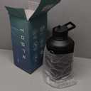 Topre 64oz Insulated Water Bottle,Half Gallon Water Flask Stainless Steel Vacuum, Cold for 48 Hrs,BPA-Free & Leakproof -with Paracord Handle,Strap,Straw Spout Lids,Large Jug for Gym Sports,Black