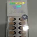 BTArtbox French Tip Press On Nails, Almond, Supremely Fit, Natural, Reusable Short Glue/Stick On Nails for Women Gift in 16 Sizes, Black French, 32 Fake Nails Kit