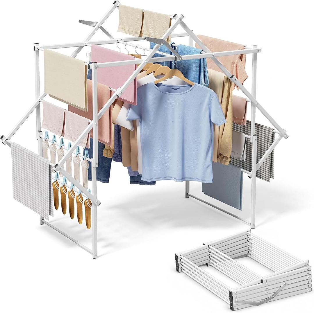 Sakugi Foldable Clothes Drying Rack, 48.2" W, Stable Arch Structure, 23.6"D x 48.2"W x 40.0"H