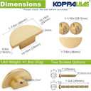 10 Pack Solid Brass Dresser Drawer Pulls,Semicircle Kitchen Cabinet Knobs and Handles, Gold Knobs for Cabinet and Drawer, Modern Copper Furniture Handles, Brushed Finish Furniture Hardware