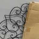 Glitzhome Black Metal Wall Art Decor, 23”H Floral Iron Wall Decor with Ornamental Scroll Design, Indoor Outdoor Wall Accent for Garden Porch Patio