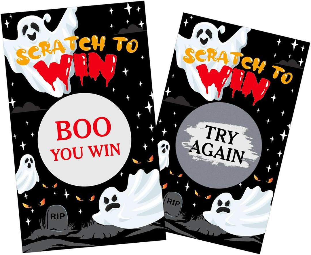 2 x FLYAB Halloween Scratch Off Cards 28PCS Spooky Ghost Party Game Scratch Off Cards Halloween Party Game Scratch Off Cards Halloween Games Activity for Groups Kids Adults Halloween Holiday Game Supplies