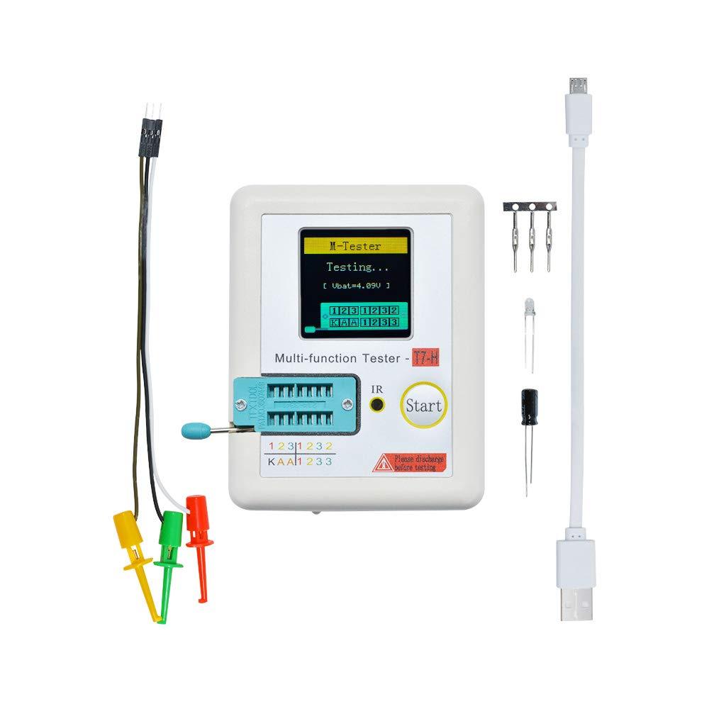 Aideepen High Precision LCR Meter Transistor Tester T7 TC-T7-H Multifunctional Graphic LCD Display,ESR Tester Transistor Meter for LCR ESR NPN PNP Diode Triode Capacitor Resistor Transistor