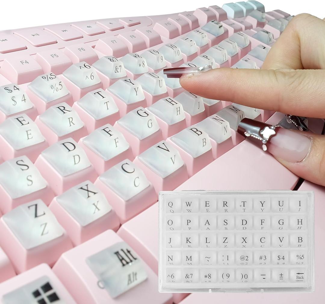 80 Pcs Keyboard Sticker for Long Nails Typing and Gaming, Symbolic and Alphanumeric Sticky Silicone Keys for Keyboards and Laptop (Translucent) 80 Pcs Keyboard Sticker for Long Nails Typing and Gaming, Symbolic and Alphanumeric Sticky Silicone Keys for Keyboards and Laptop (Translucent)