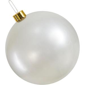 Inflatable Christmas Ornaments,18" 25" Christmas Oversized Ornament,Christmas Ball Decorations Indoor Outdoor, Use as Festive Yard Decoration (White, 25")