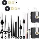 Aloneaka 2 Pieces Silent Clock Movement Mechanism Long and Short Shaft with 6 Different Pairs of Hands DIY Clock Repair Parts Motor Replacemen