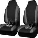 CAR PASS AquaShield Neoprene Waterproof Car Seat Covers for Front Seats Only, High Back Bucket Seat Cover,Airbag Compatible,Line Rider Seat Covers Universal Fit for Truck Van SUV (Black and Gray)