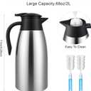 8 PCS 68 Oz Thermal Coffee Carafe with 8 PCS Brushes, SUS 304 Stainless Steel Double Walled Vacuum Insulated Coffee Carafes for Keeping Hot 12 Hours, Cold 24 Hours, Carafe for Hot Liquids, Beverages