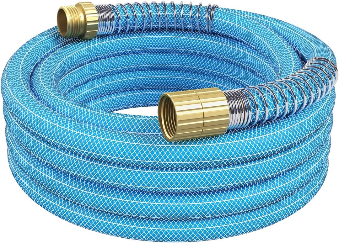 Fevone 12ft Heavy Duty Garden Hose 5/8" ID, 450 PSI, 3/4" GHT Solid Brass Fittings, Kink-Resistant, Drinking Water Safe, Offered by Manufacturer (GH5)