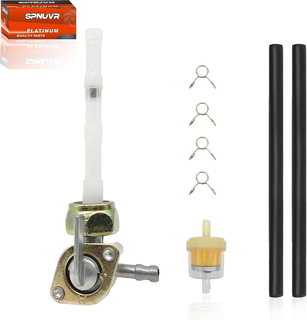 Mototcycle Fuel cock Thin Teeth Fuel Petcock Switch Compatible with Honda CB125S CB400F Coleman CT100U CC100X 98cc Mini bike with 50cc 70cc 90cc 110cc 125cc 150cc ATV Dirt Bike, Trail Bike, Go-Karts