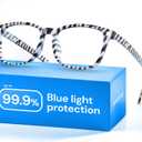 Gaoye Zebra Blue Light Glasses for Computer & Gaming - Anti UV Ray Lenses, Scratch-Resistant & Comfort Fit (Medium)
