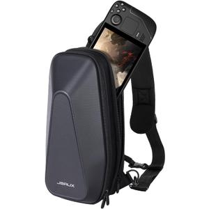 JSAUX Sling Bag for Steam Deck (OLED)/Nintendo Switch 2/ROG Ally X/ROG Ally/PS5 Portal, Carrying Case with EVA Hard Shell, Double-layer Case for Docking Station & Accessories, Crossbody Bag for Travel