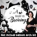 Halloween Baby is Brewing Round Backdrop Covers, 6 Ft Cute Ghost Stretchy Backdrop Stand Covers, Photography Background Circle Stand Covers for Baby Shower Gender Reveal Birthday Party Decor (white)