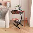 2 Layers Flower Shape Marble Texture Small C-Shaped SideTable,Snack Side Table, End Table for Sofa Side Table,Bedside Table for Living Room Kitchen Garden Bedroom
