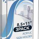 Daofary Wall Mount Acrylic Sign Holder 8.5'' x 11'', Clear Plexi Door Sign Holder Document Holder Plastic Picture Frames with All Mounting Accessories No Tape (3 Pack)