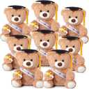 Jenaai 8 Pcs 10 Inch Kindergarten Graduation Bear Bulk Teddy Bear with Cap Sash Diploma, Class of 2026 End of Year Gift for College Senior Elementary Preschool School Classroom Party
