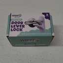 Door Lever Lock (2 Pack)  Prevents Toddlers from Opening Doors  Easy One-Hand Operation for Adults  Durable ABS with 3M Adhesive Backing  No Tools Needed for Install (White)