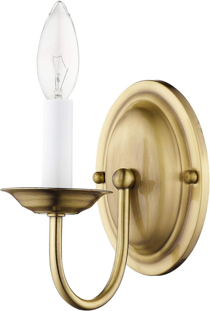 Livex Lighting 4151-01 Wall Sconce with No Shades, Antique Brass, 4.25"W x 7"H