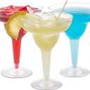 Prestee 50 Clear Plastic Margarita Glasses, 12oz - Heavy Duty Margarita Glasses Disposable for Cinco de Mayo Party Decorations, Taco Party, Plastic Cocktail Cups