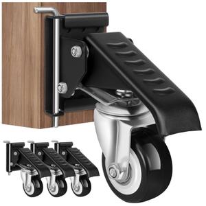SPACECARE Workbench Casters kit 900Lbs Heavy Duty Quick Release 2 Mounting Options Retractable Workbench Stepdown Caster Wheels Adjustable Polyurethane Durable Steel Construction (Set of 4)
