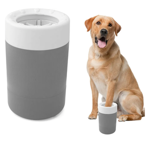 Pet Foot Washing Cup, Portable Pet Foot Washer with Soft Brush Muddy Dog Paw Cleaner for Dogs/Cats Feet Cleaning Tool(Gray)