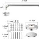 2 Pack 24 Inch Shower Grab Bar, ZUEXT Satin Brushed Nickel Stainless Steel Bathroom Grab Bar, Shower Balance Bar,Safety Hand Rail Support,Handicap Elderly Senior Assist Bath Handle(1.25" Diameter)