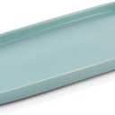 Simple Style Ceramic Sink Tray - Bathroom and Kitchen Cosmetics Dish, Candle and Perfume Tray (Blue)
