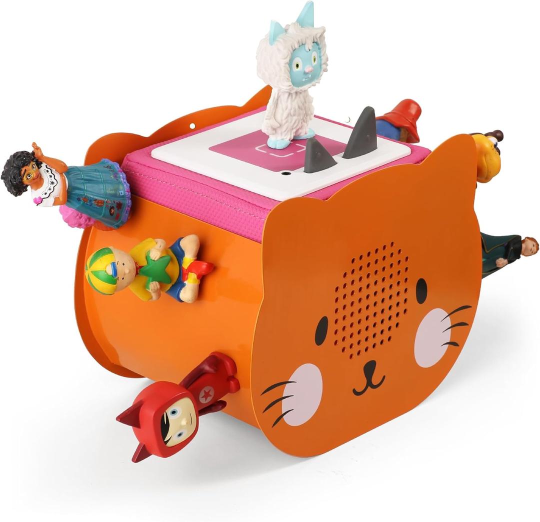 Cat Shelf for Tonies Box Organizer Storage Shelf, Magnetic Floating Shelves for Toniebox 1/2 Player & Tonies Figures, Display Collection 25~35 Figures, Characters, Designed for Kids' Gifts