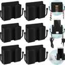 Jetec 6 Pcs Wall Mount Phone Holder Self-Adhesive Wall Beside Organizer Storage Box Plastic Charging Phone Stand Remote Brackets Holder for Bedroom(Black)