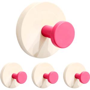 WSHSTS 2026 New Adhesive Wall Towel Hooks with Dual-Lock Design, Colorful Heavy Duty Sticky Holder Waterproof Shower Hooks Hanging Coat, Clothes, Closet Hook Wall Mount for Bathroom Kitchen