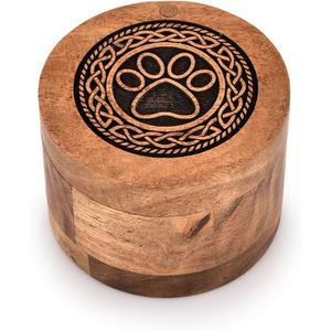 Kimona Dog Urn Wooden Pet Memorial Keepsake Cremation Urns for Ashes Pet Urn Wood Keepsake Box Urns for Cat Dogs Ashes (3.5" x 3.5" x 2.5")