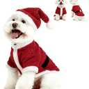 CuteBone Christmas Dog Costumes for Medium Dogs – Santa Claus Pet Cosplay Outfits | Cute Puppy Costume for Holiday Party, Dress-Up, Photo Shoots GBZ05M