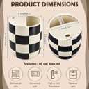 Ceramic Mug with Sip Hole 10 oz Novelty Checkered Coffee Mug Hand Painted Ceramic Cup Heat Resistant Non Slip Built in One Lid Handcraft Mugs for Coffee Lovers