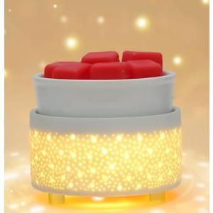 Wax Melt Warmer Ceramic 3-in-1 Oil Burner Electric Candle Wax Warmer Burner Heating Plate Melter Fragrance Warmer for Scented Waxs Home Office Bedroom Aromatherapy Gift& Décor