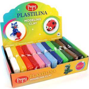 Pepy Plastilina Reusable and Non-Drying Modeling Clay Gift Set; Set of 24 Bars, 1.4 Ounce Each, 2 Each of 12 Colors, Perfect for Arts and Crafts Projects, Multicolor