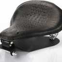 LKV 13.38" Motorcycle Solo Drive Seat with Seatbase Mounting Hardware Kits Custom Chooper Bobber Seats Universal Fit for Harley Davidson Sportster XL 1200 883 48