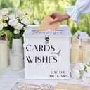 White Acrylic Card Box with Slot & Lock, Elegant Wedding Card Boxes for Reception, Large Money Envelope Gift Card Box for Party Wedding Birthday Engagement Anniversary Stylish Table Decor