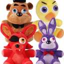 Horror Animatronic Plush Toy Set, 4PCS Scary Game Character Stuffed Animals, Soft Cartoon Fox Bear Bunny Chicken Dolls, 8 Inch Collectible Plushies Figures for Fans & Room Decor