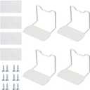 4 Pack Heavy-Duty Mattress Gripper, Reinforced & Extra-Long Retainer Bar, Metal Non-Slip Mattress Slide Stopper, Universal Fit for Most Bed Frames to Prevent Sliding (White)