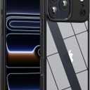 for iPhone 17 Pro Max case,Crystal Clear Hard PC Back +Soft TPU Frame Shockproof Military-Drop Protection,Classic Hybrid Case for iPhone 17 Pro Max-6.9"(Black)
