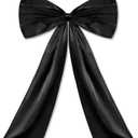 Black Large Bow Decor Big Bow Coquette Birthday Decoration for Room Giant Satin Ribbon Tie for Party Backdrop Wedding Bridal Shower Valentine's Day Wall Hanging Decor (24 x 36 Inches)