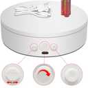 Rotating Display Stand with Type-C Power Cable, Motorized Turntable Adjustable Speed and Direction for Jewelry Photography, Spinning Platform for Product Shooting and Displaying (white, 5.9'')