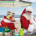 WorldBazaar 12OZ Hawaii Christmas Plastic Cups 100 PCS Clear Disposable Snowman Santa Claus Drinking Cups Cold Beverage Coffee Holiday Winter Party Supplies