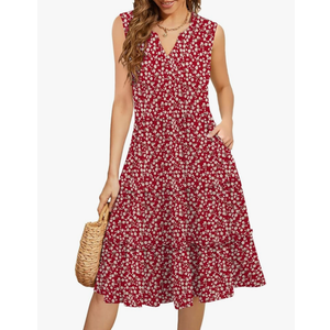 Summer Dresses for Women 2025 Elegant Classy Sleeveless Boho Midi Sun Dress Spring Break Travel Beach Vacation Clothes 2XL