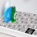 GORILLA GRIP LeakGuard Non-Adhesive Under Sink Mat for Kitchen Cabinet, Waterproof Quick Dry Shelf Liner, Durable Absorbent Felt Mats for Bathroom Sinks, Cabinets, Dresser, Easy Trim 24x24 Floral Gray